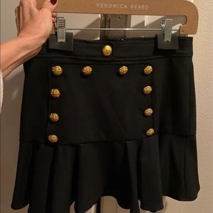 Veronica Beard  Morrison Sailor flounce skirt wool with gold buttons NWT